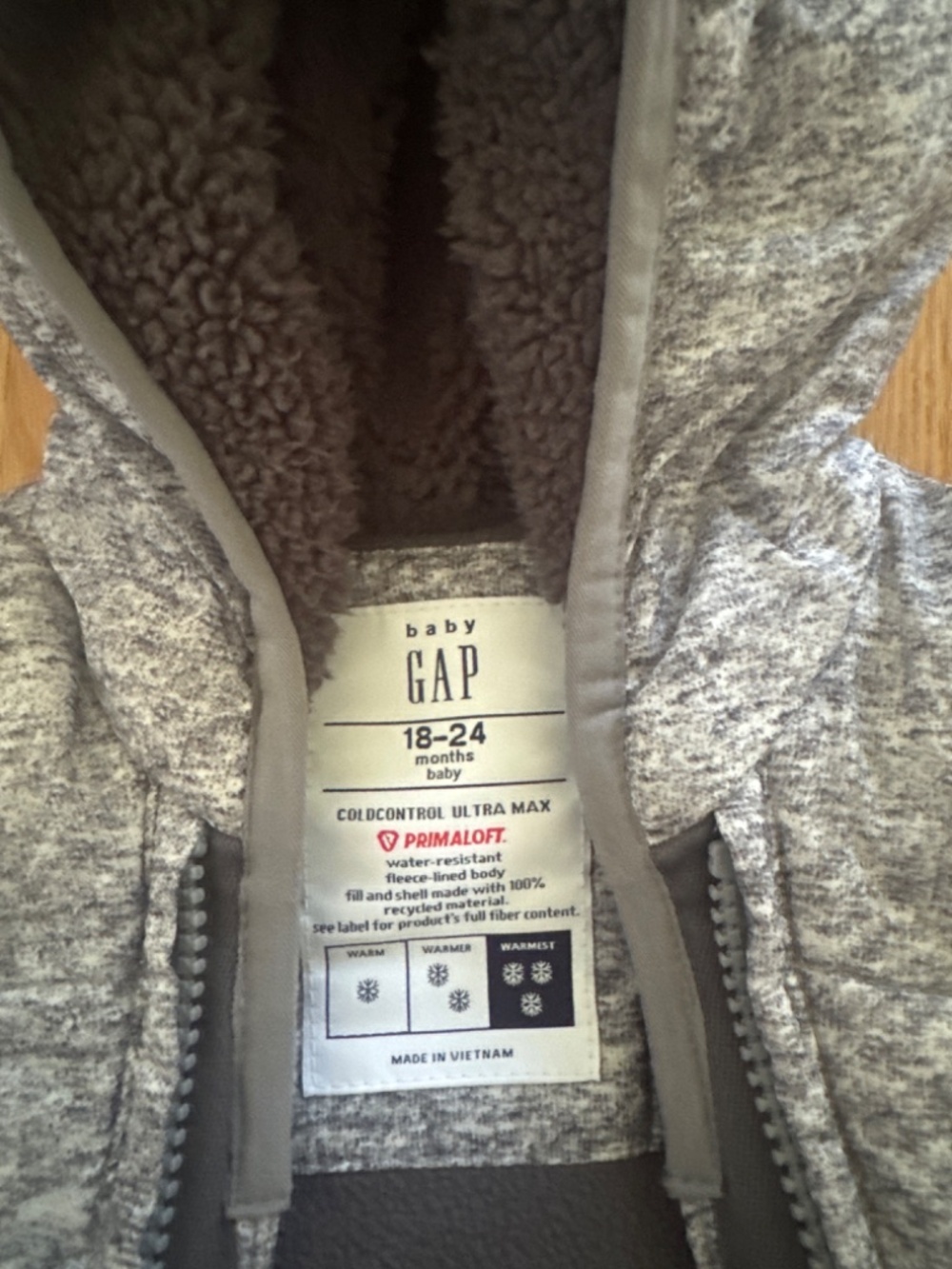 Baby Gap Fleece-lined Snow Suit- size 18-24 months - Picture 2 of 3